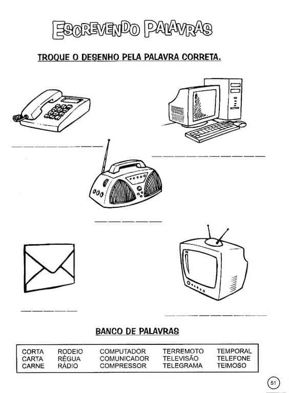 Atividades sobre tecnologia para imprimir