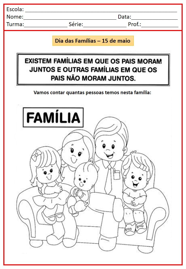 Atividades sobre família 