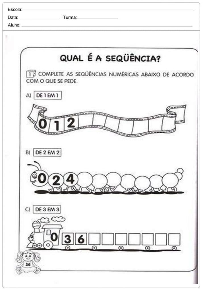 Atividades de matemática 1 ano