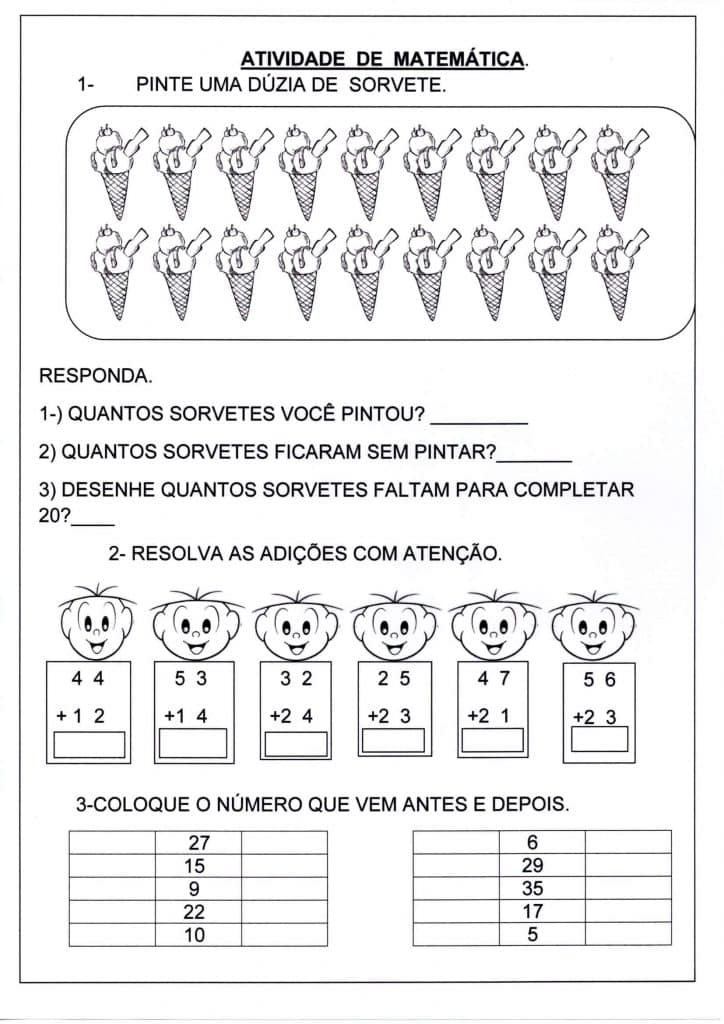 Atividades de matemática 2 ano