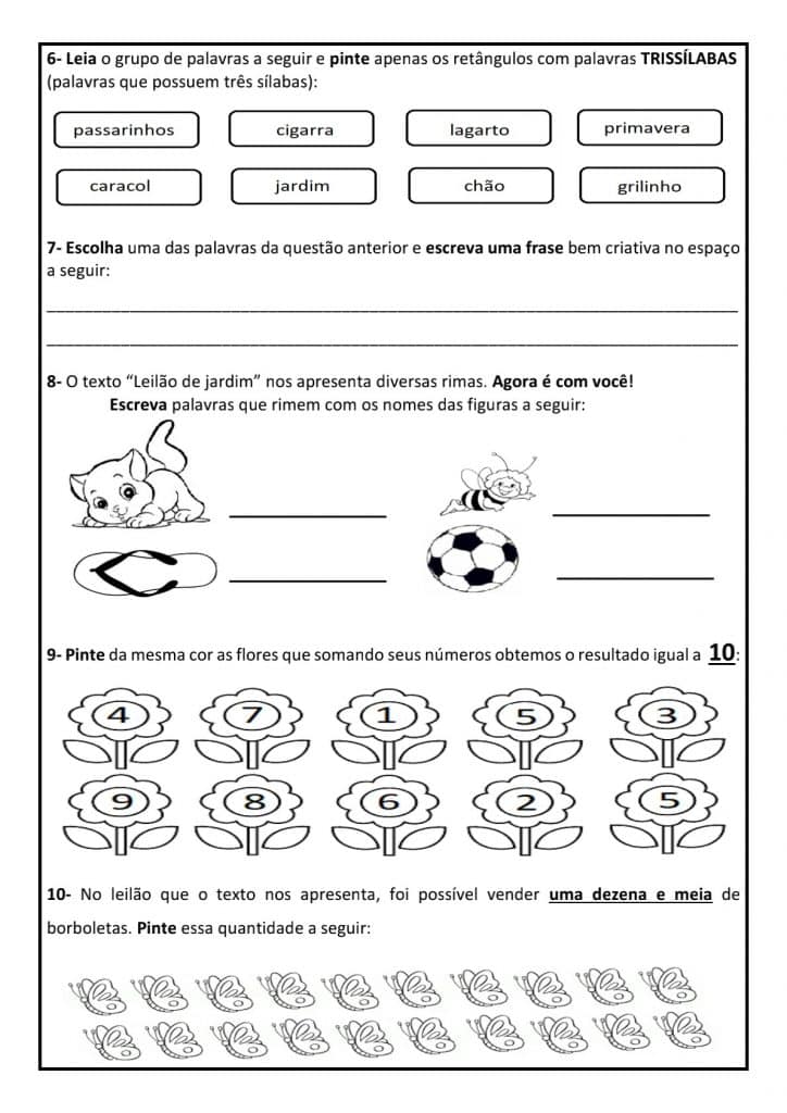 Atividades de matemática 2 ano