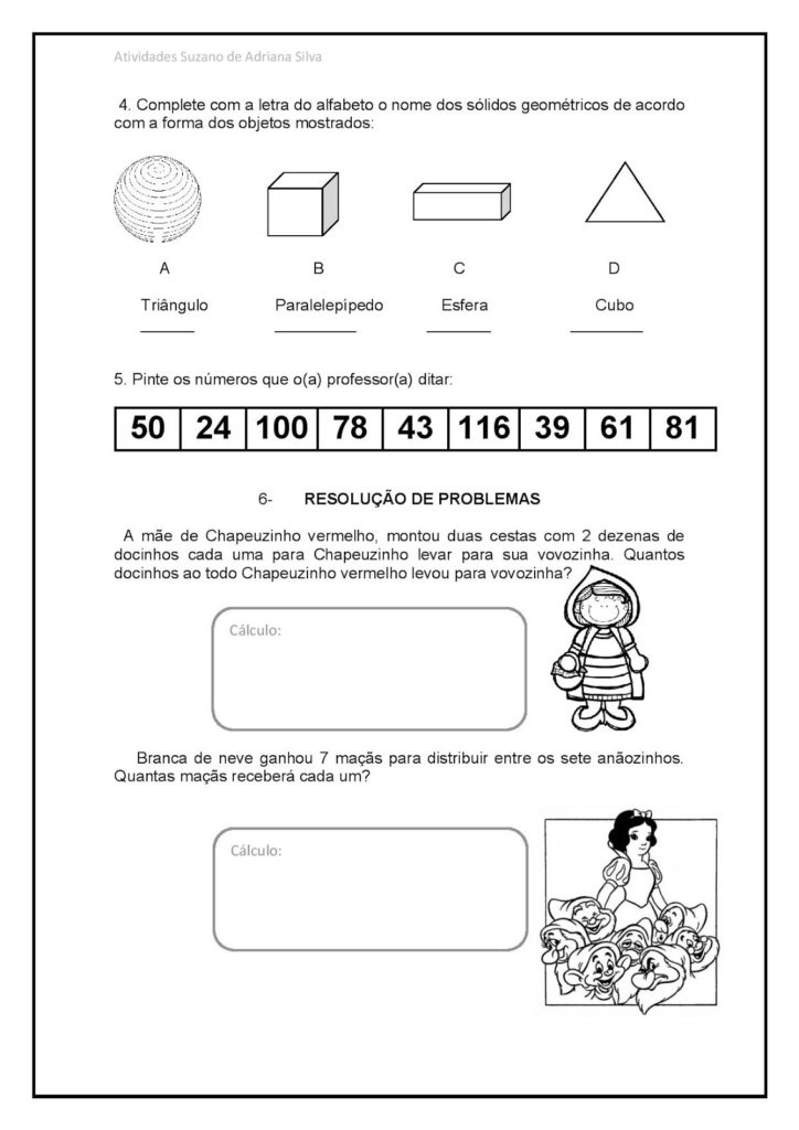 Atividades de matemática 2 ano