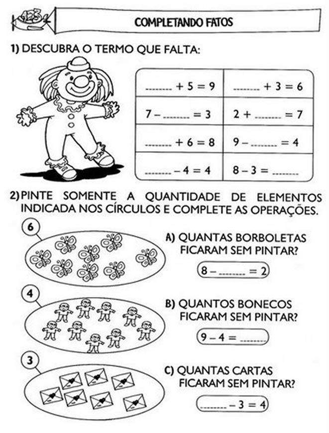 Atividades de matemática 1 ano