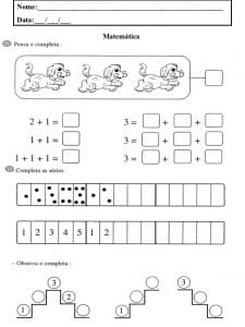Atividades de matemática 1 ano