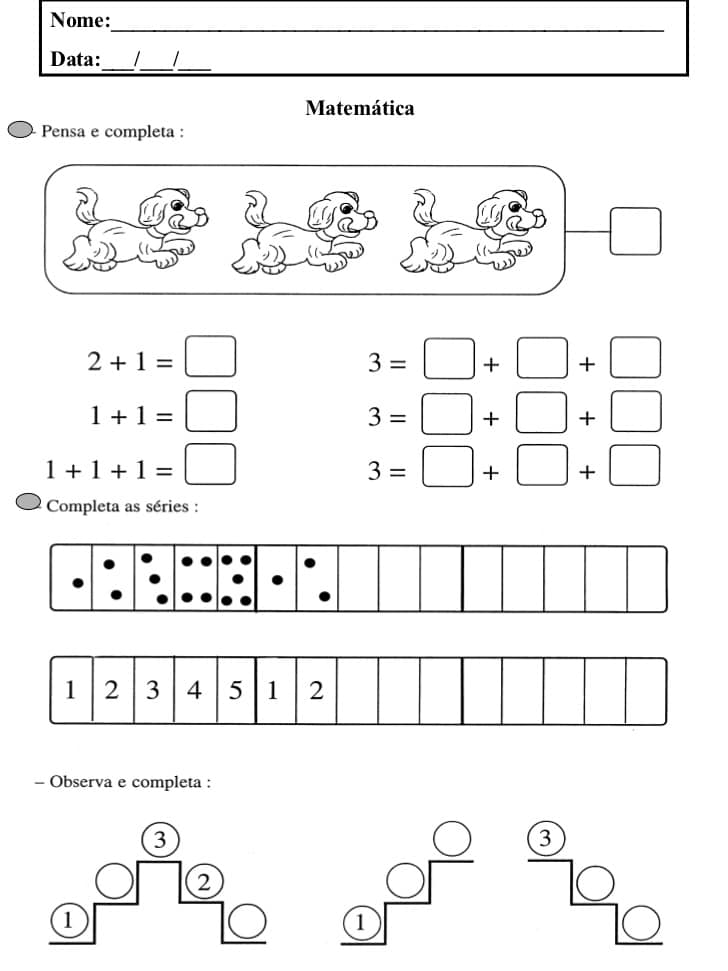 Atividades de matemática 1 ano