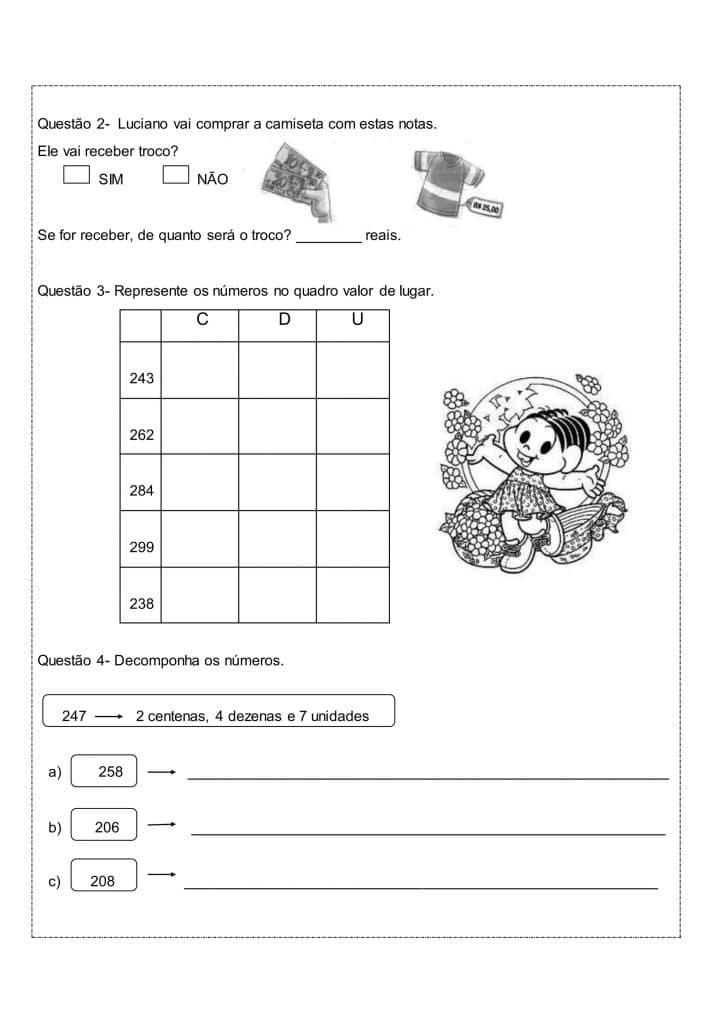 Atividades de matemática 2 ano