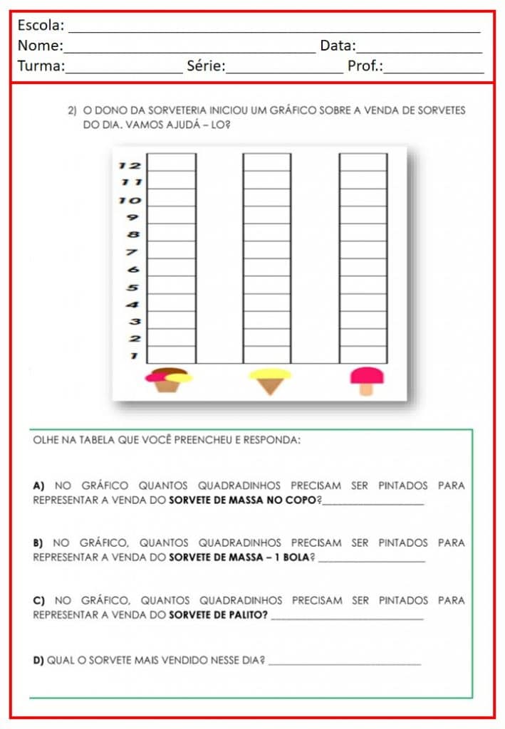 Atividades de matemática 2 ano