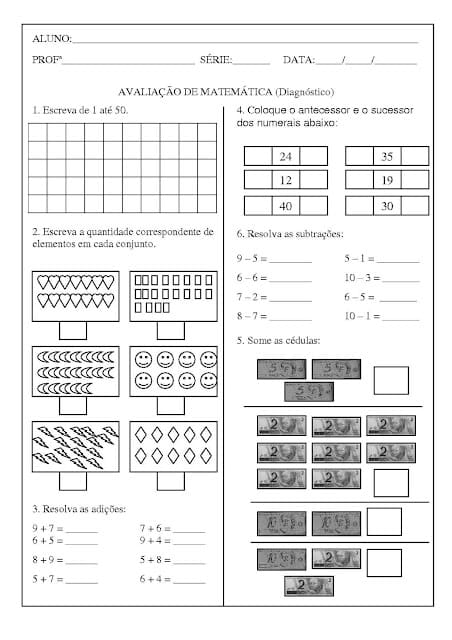 Atividades de matemática 2 ano