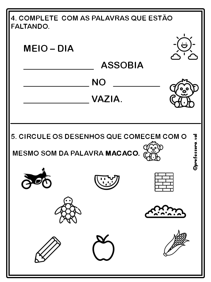 Atividades de alfabetização 2º ano