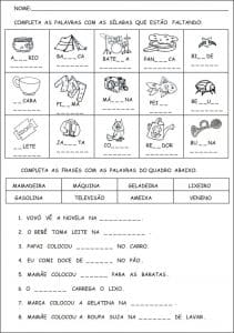 Atividades de alfabetização 2º ano