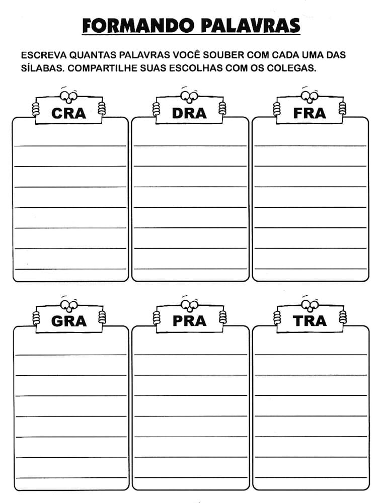 Atividades de alfabetização 3º ano