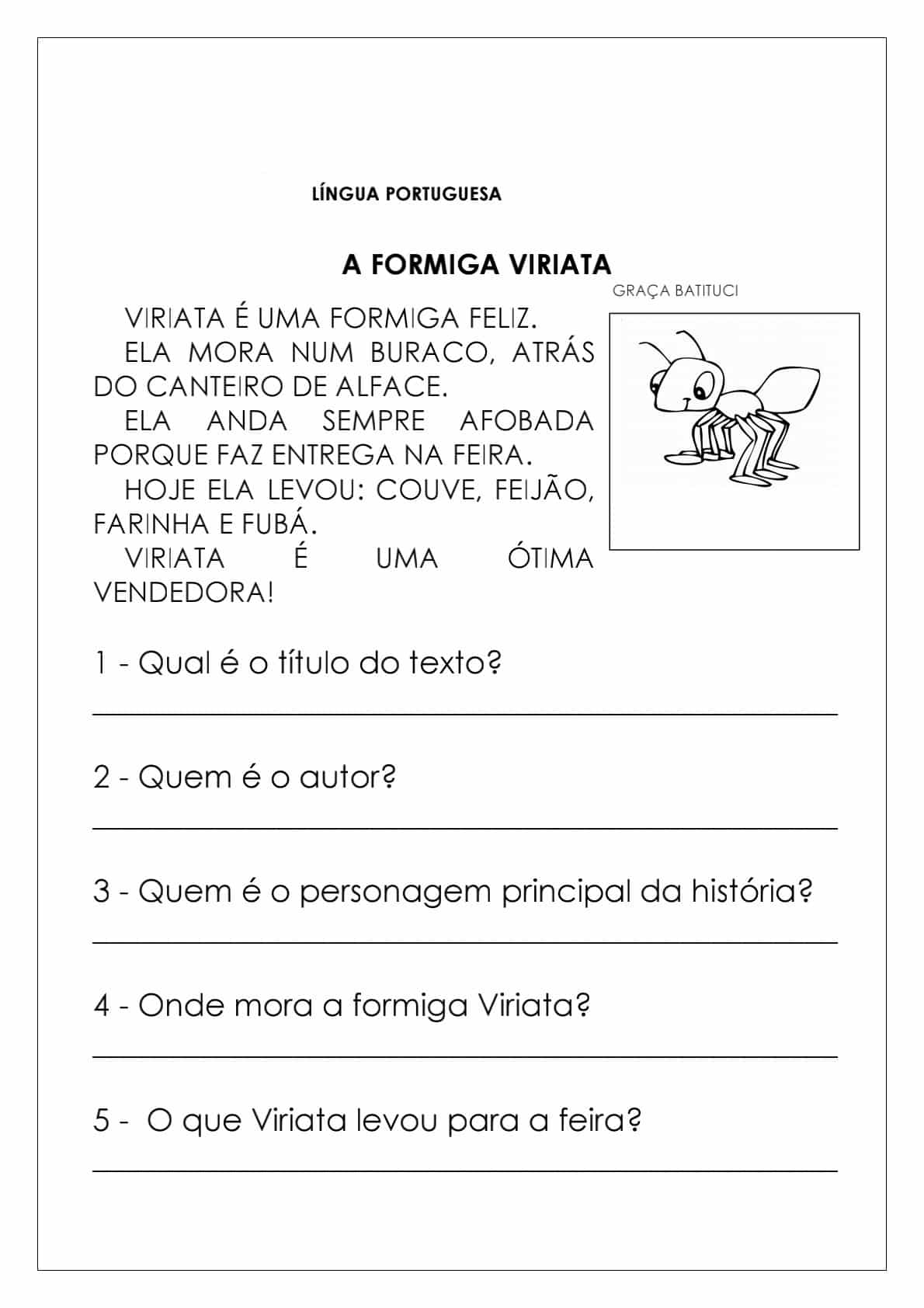 Atividades de alfabetização 3º ano