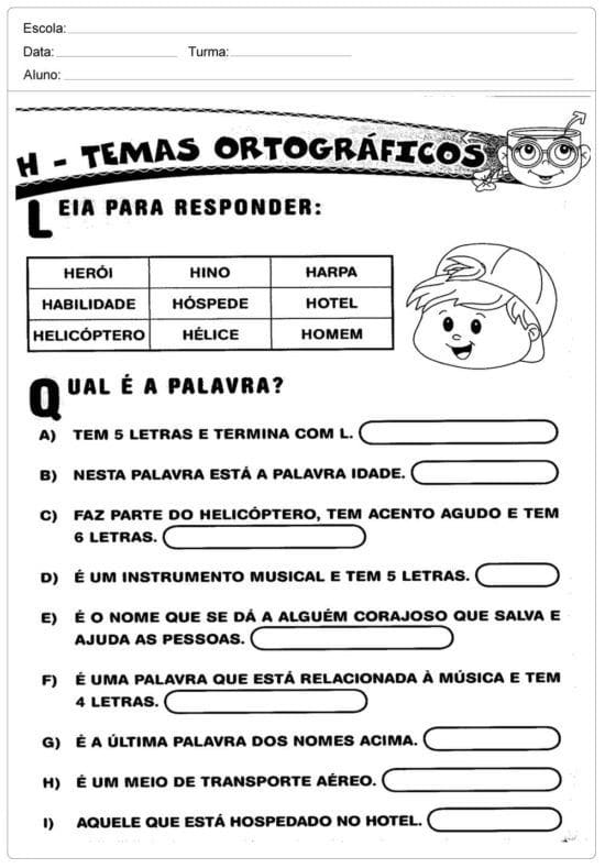 Atividades de alfabetização 3º ano