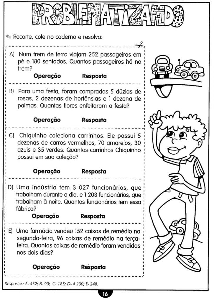 Atividades de matemática 3º ano