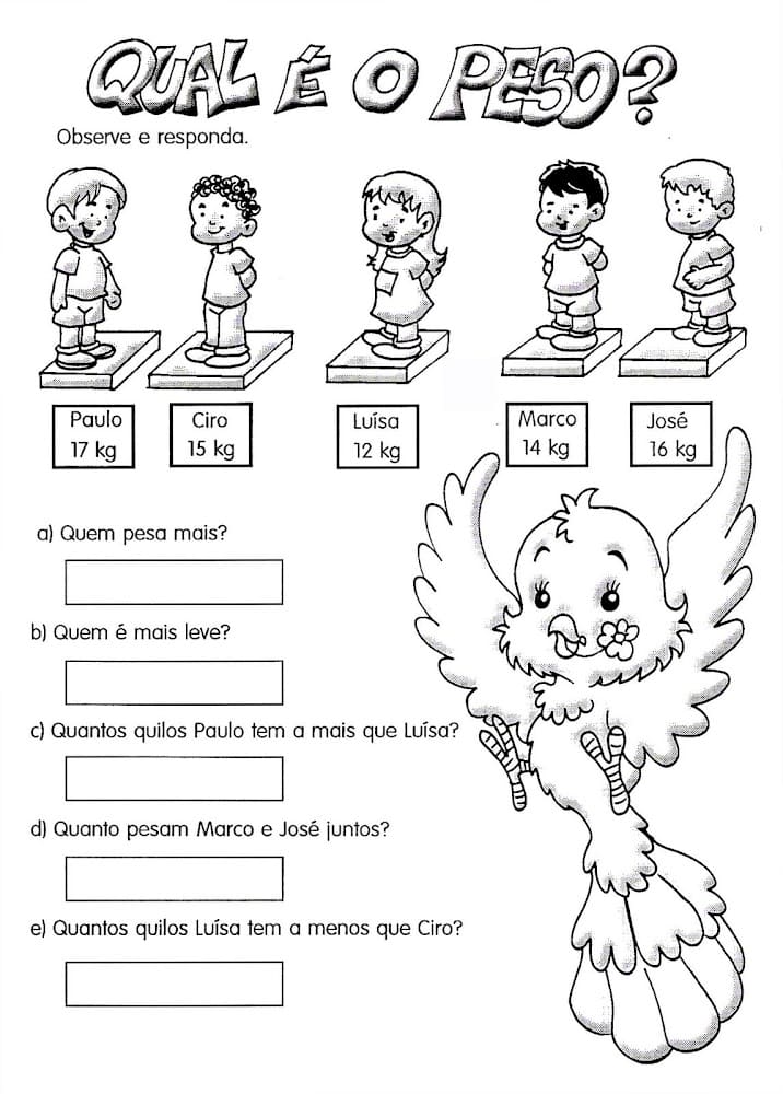 Atividades de matemática 3º ano