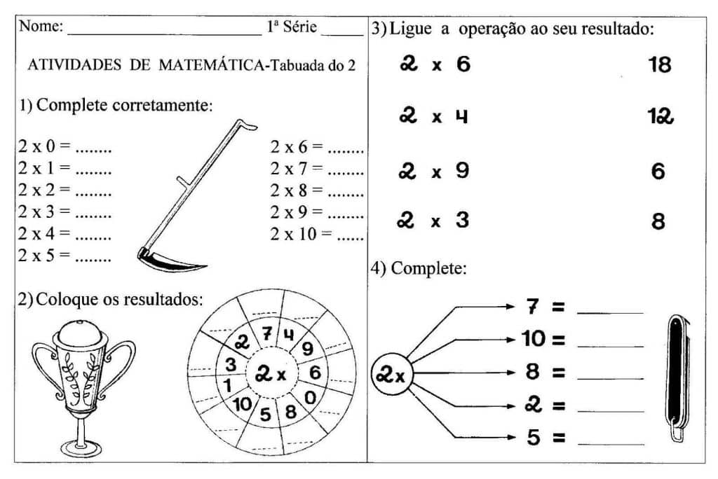 Atividades de matemática 3º ano