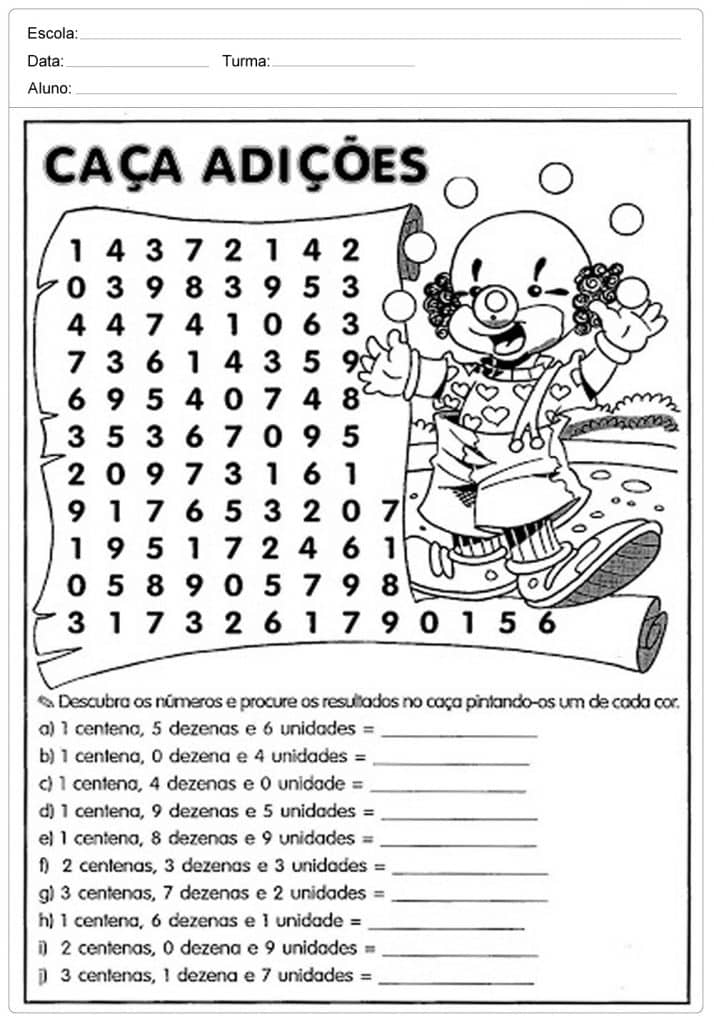 Atividades de matemática 3º ano