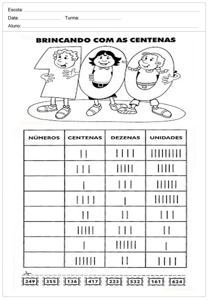 Atividades de matemática 3º ano