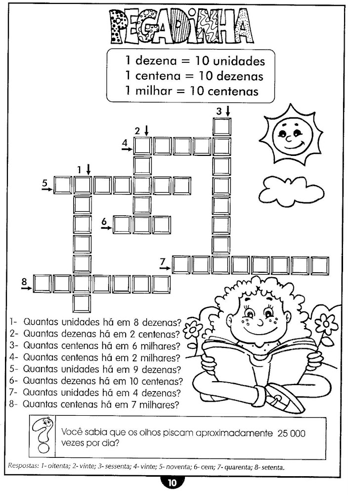 Atividades de matemática 4º ano