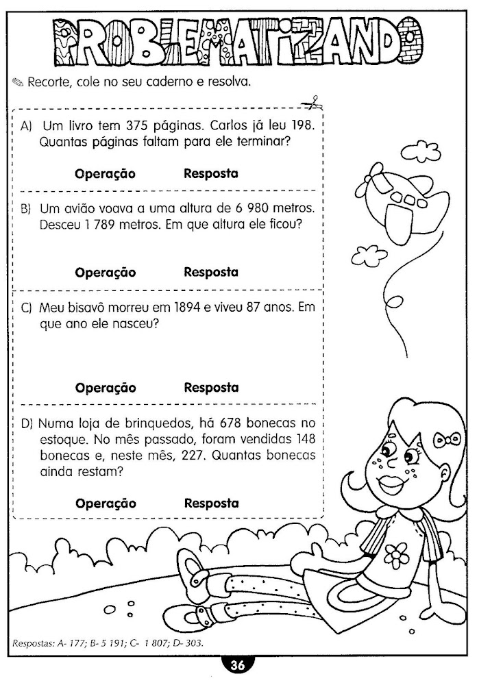 Atividades de matemática 4º ano