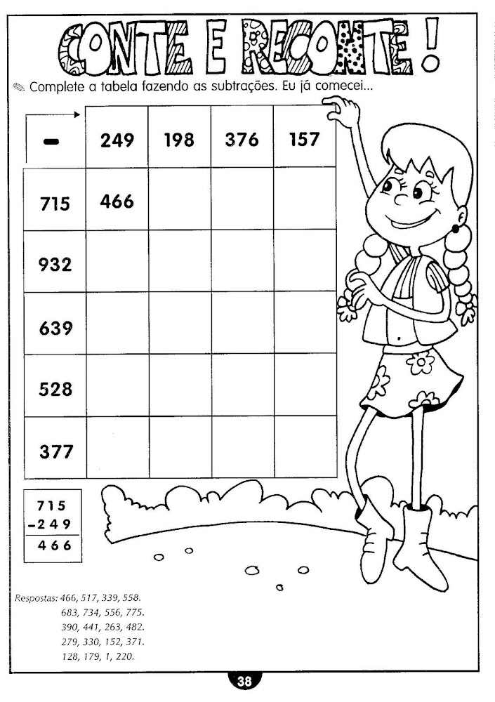 Atividades de matemática 4º ano