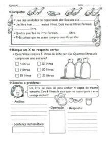 Atividades de matemática 4º ano