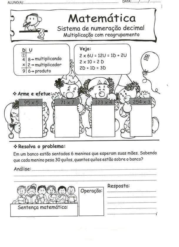 Atividades de matemática 4º ano