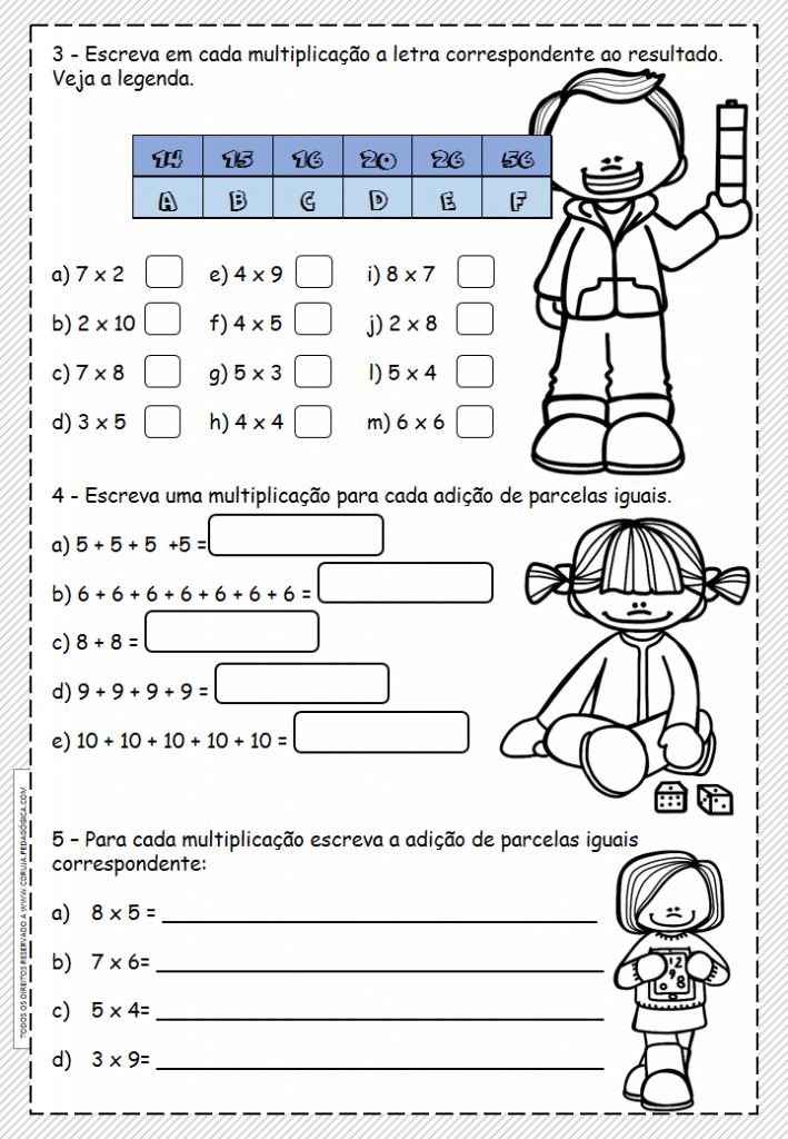 Atividades de matemática 4º ano