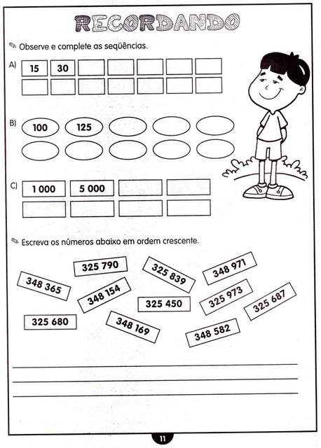 Atividades de matemática 4º ano