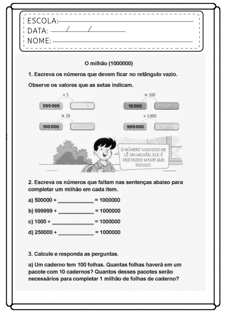 Atividades de matemática 5º ano