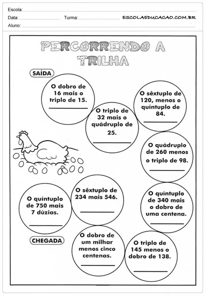 Atividades de matemática 5º ano