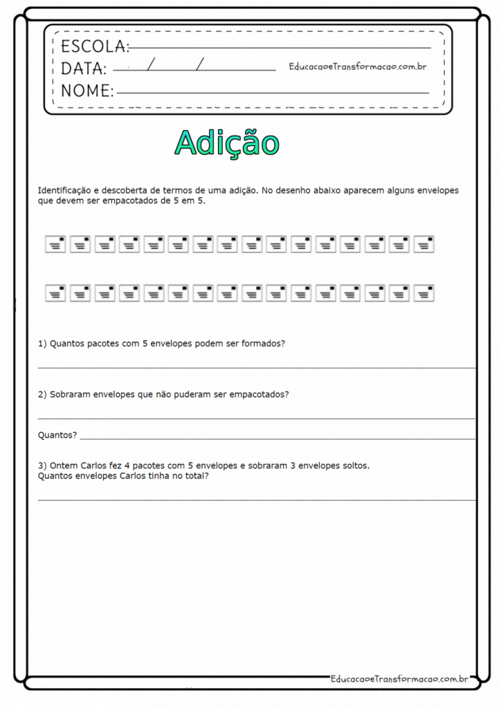 Atividades de matemática 5º ano