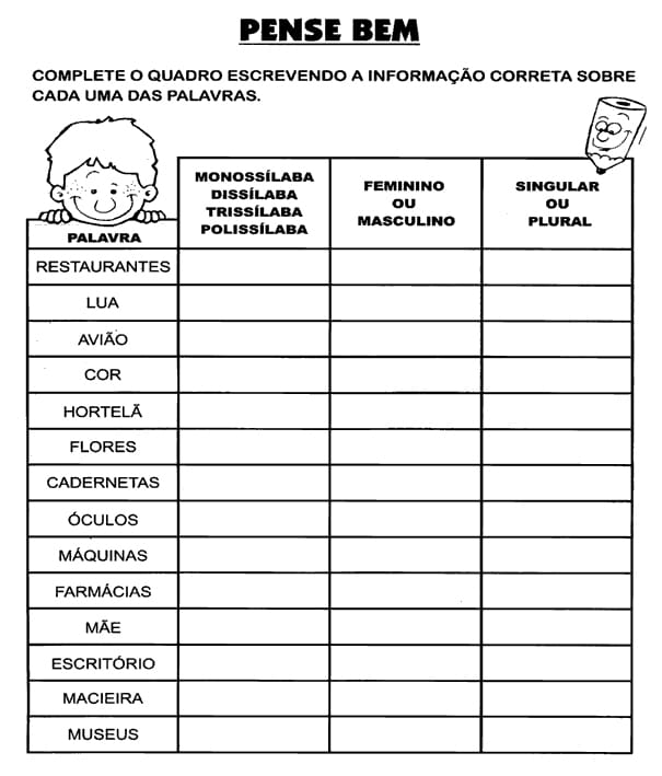 Atividades de português 3º ano