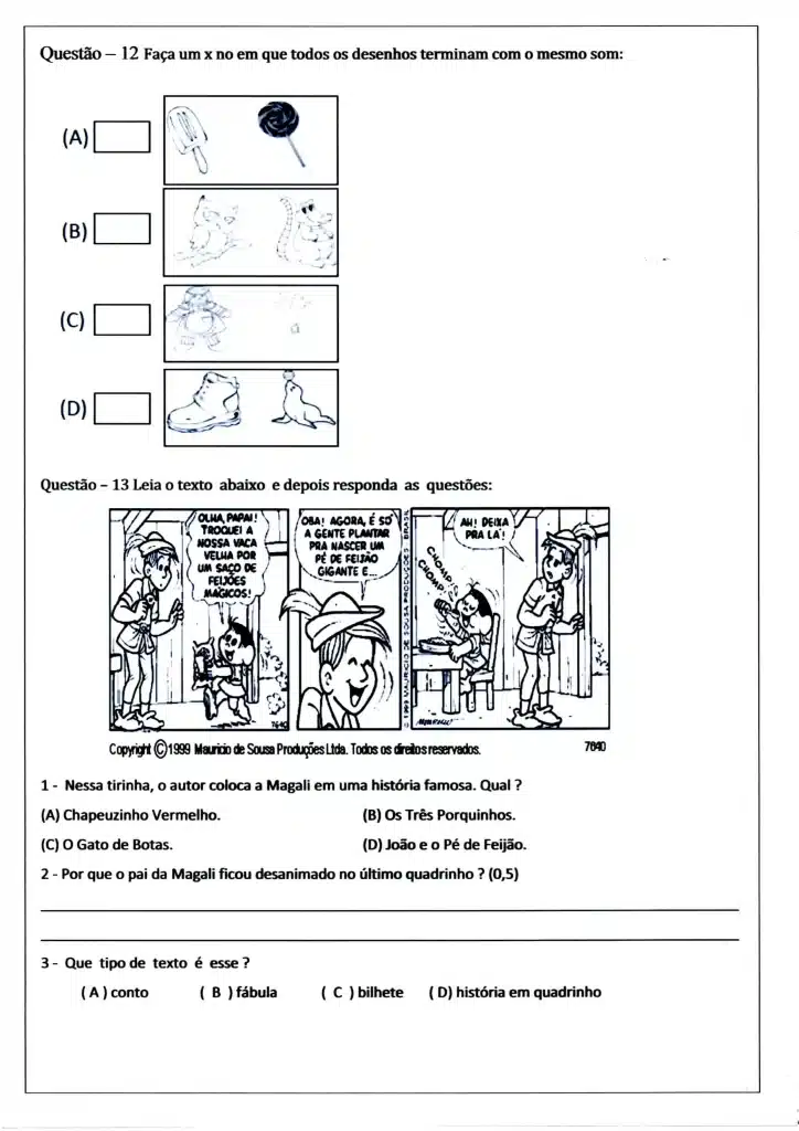 Atividades de português 3º ano