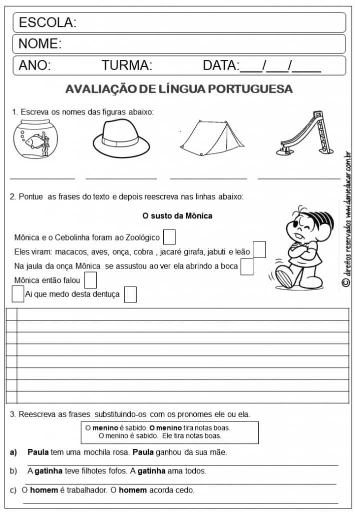 Atividades de português 3º ano