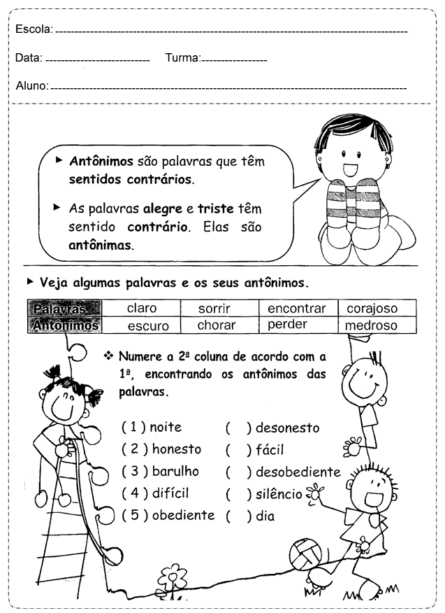 Atividades de português 3º ano