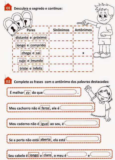 Atividades de português 3º ano