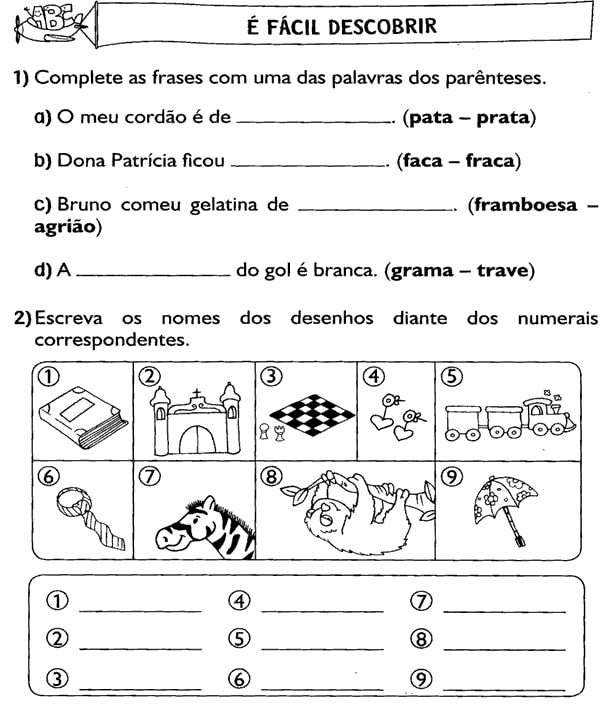 Atividades de português 3º ano