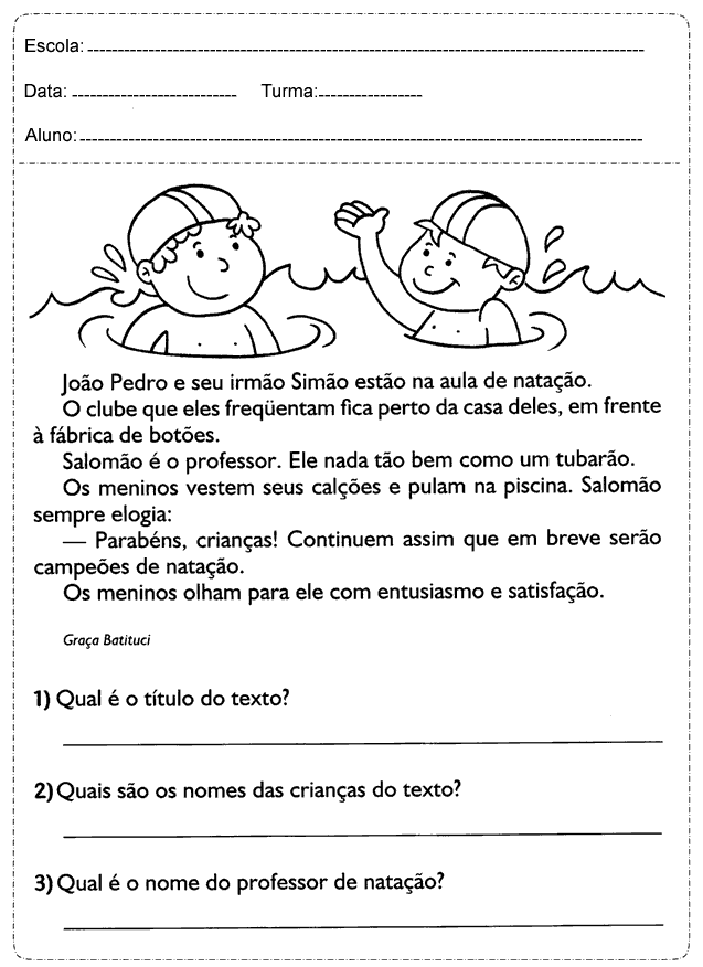 Atividades de português 3º ano