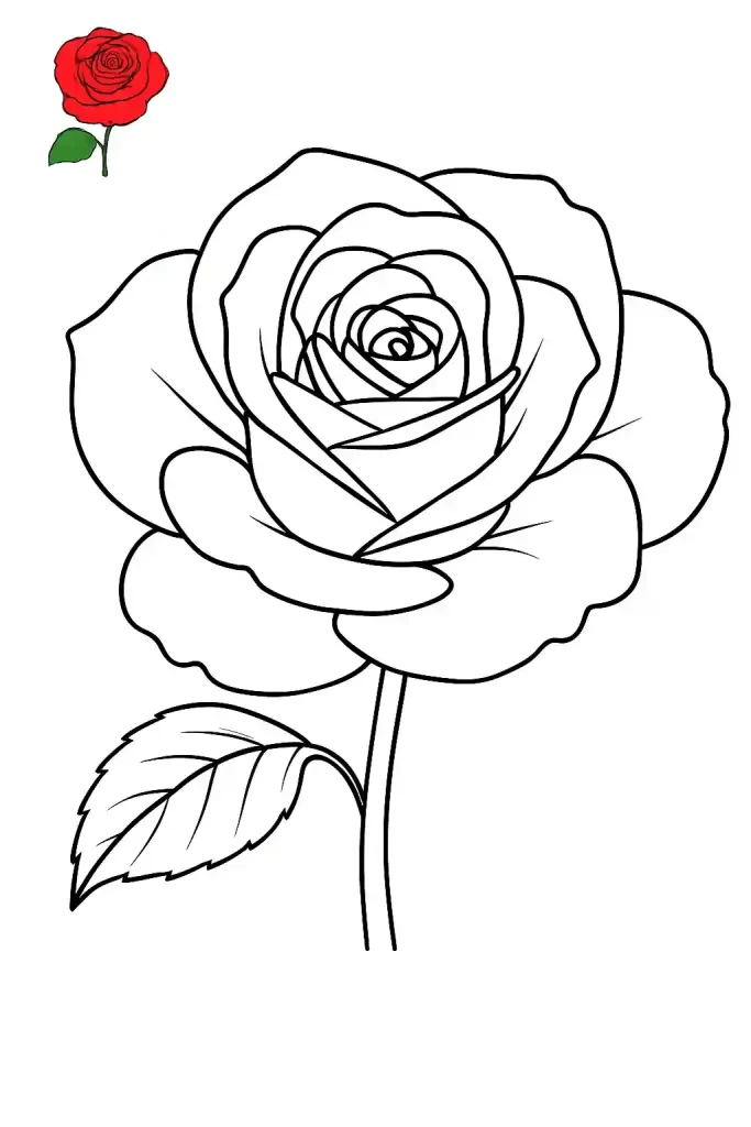 Desenho de Rosa para Colorir
