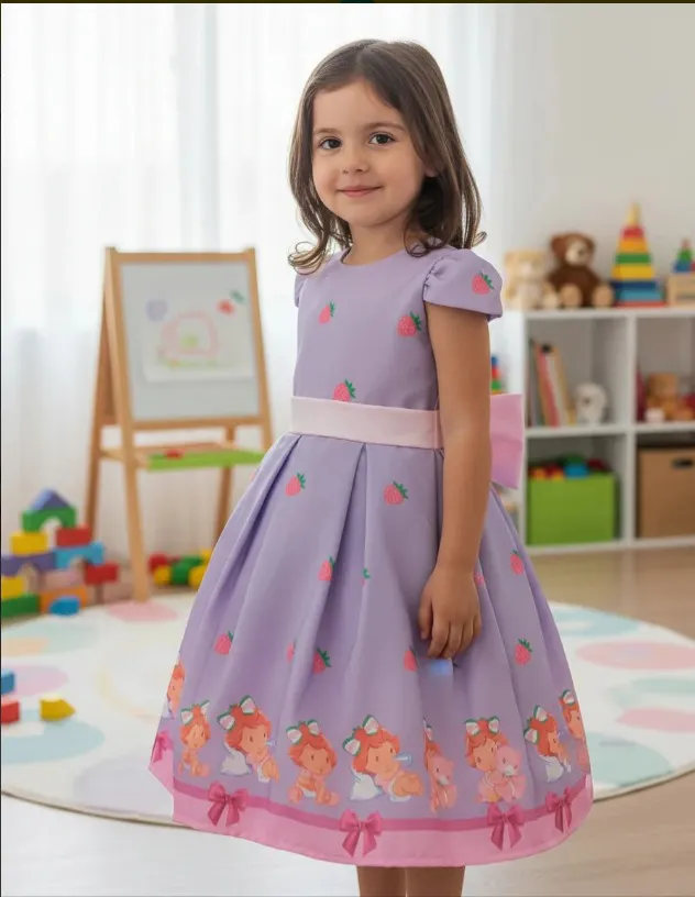 Vestido infantil moranguinha